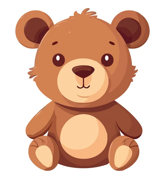Lächelnder Teddybär Über Weißem Spielzeug — Stockvektor
