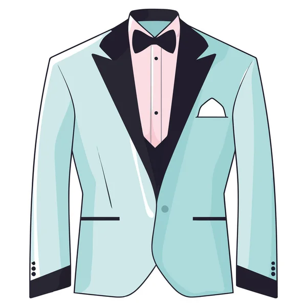 Empresário Elegante Terno Azul Gravata Sobre Branco — Vetor de Stock
