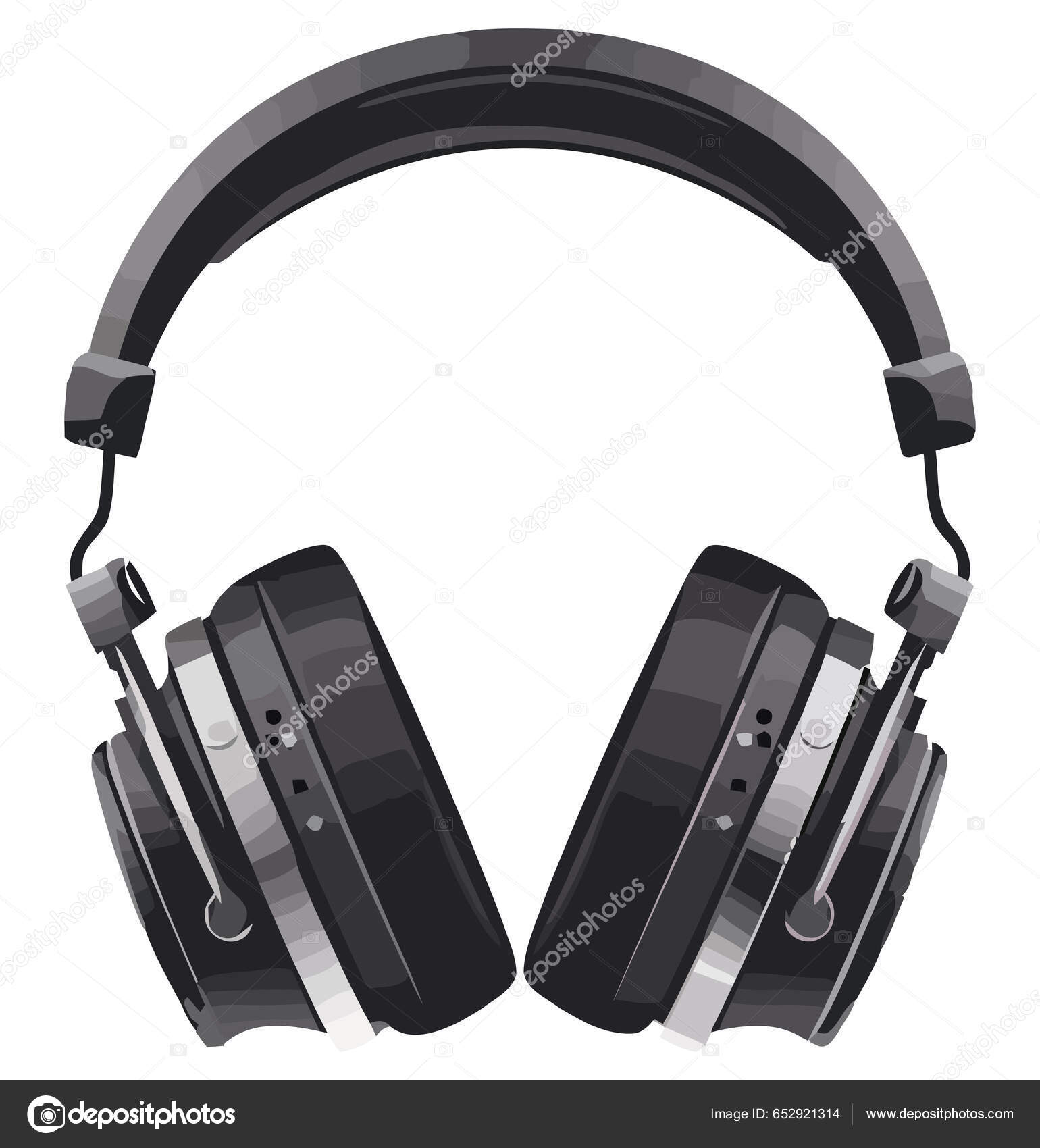Moderne Kopfhörer Schwarz Über Weiß Stock-Vektorgrafik von ©grgroupstock  652921314