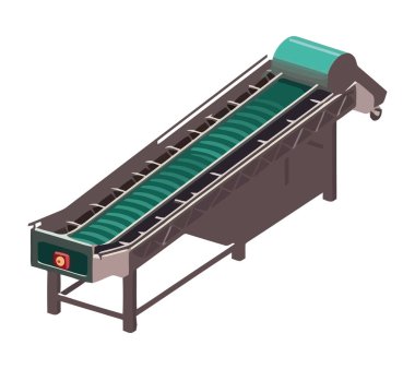 Çelik makineleri beyazın üzerinde bir fabrika dizaynı