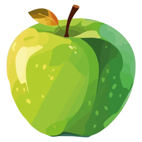 Reifer Apfel Symbolisiert Gesunde Ernährung Und Frische Gegenüber Weiß — Stockvektor