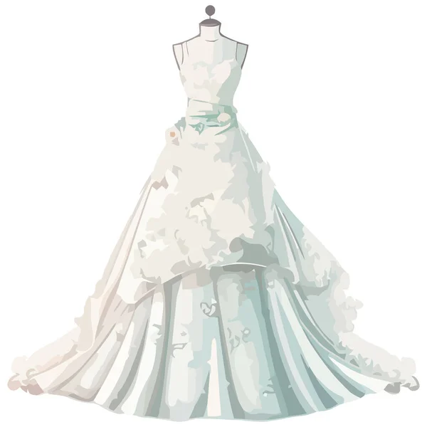 ホワイトのウェディングドレスのデザイン — ストックベクタ