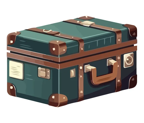 アンティーク革のスーツケースのための旅行以上白 — ストックベクタ