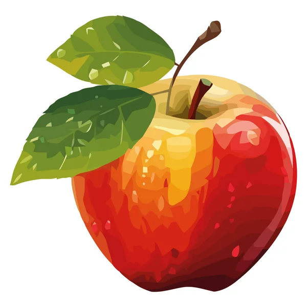 Apfel Symbolisiert Gesunden Lebensstil Gegenüber Weiß — Stockvektor