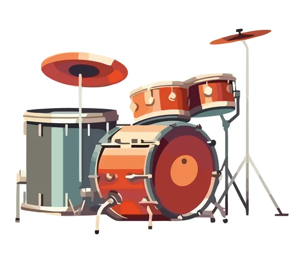 Conception Tambour Percussion Sur Blanc — Image vectorielle