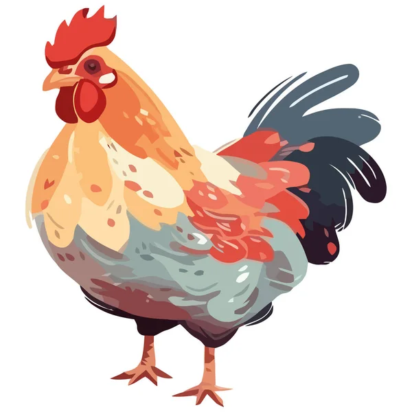 Färgad Kyckling Vektor Över Vit — Stock vektor