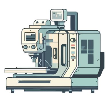Modern makineler beyaz yerine endüstriyel yeniliği sembolize eder