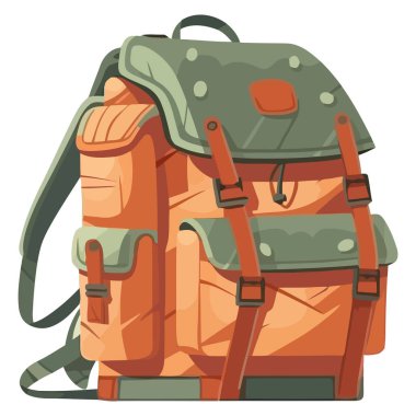 beyaz üzerinde seyahat sırt çantası vektör tasarımı