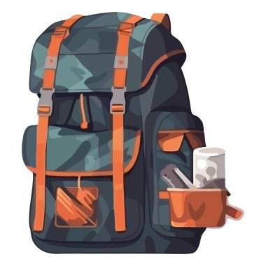 Beyazın üzerinde renkli seyahat çantası