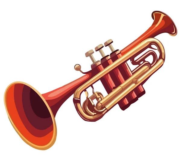 Beyaz Üzerine Parlak Trompet Tasarımı — Stok Vektör