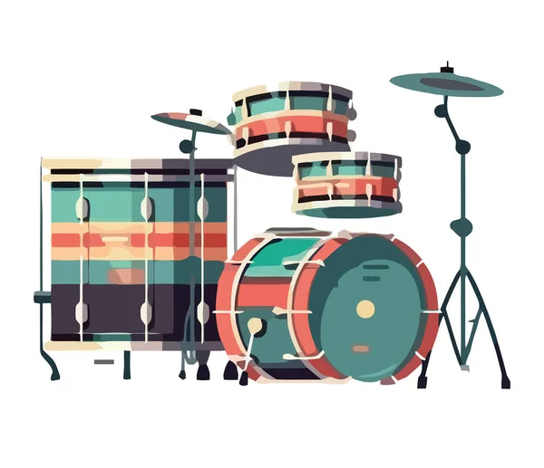 Instrument Percussion Tambour Isolé Icône — Image vectorielle