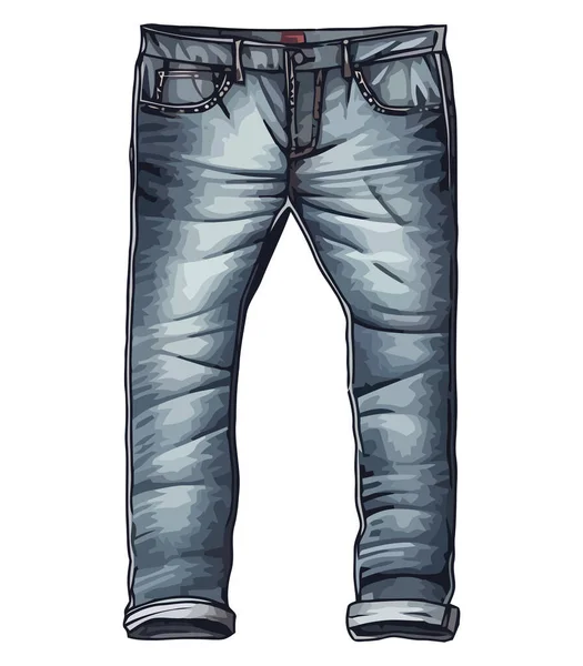 Casual Jeans För Män Över Vitt — Stock vektor