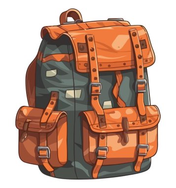 seyahat sırt çantası resimlemesi beyaz üzerine