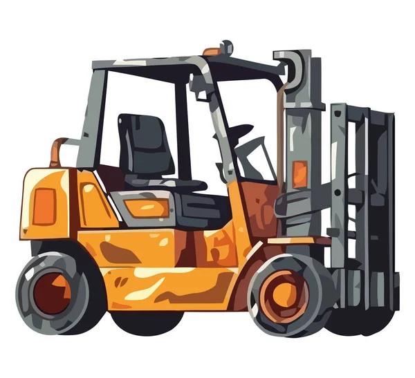 Equipment Mover Delivering Heavy Cargo Container White — Stock Vector