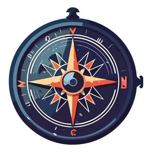 Design Černého Kompasu Nad Bílou — Stockový vektor