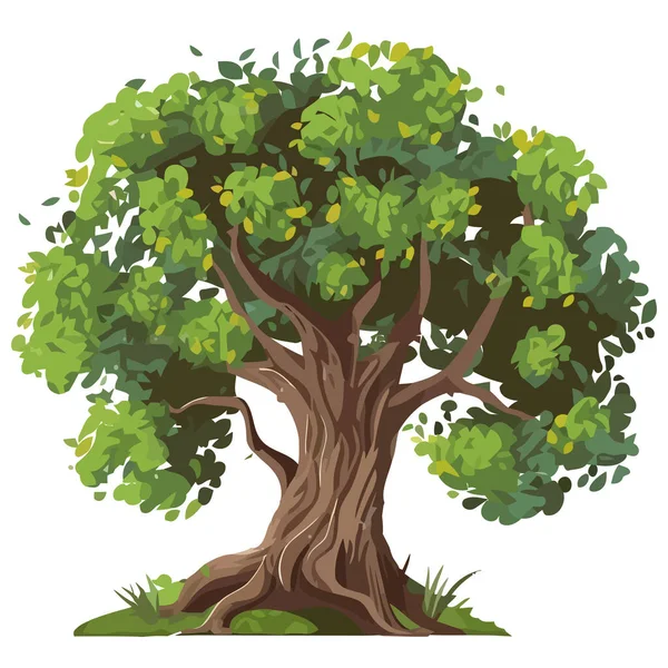 Zielone Drzewo Natury Symbolizuje Wzrost Nad Białym — Wektor stockowy