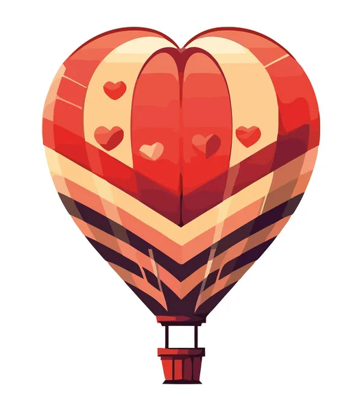 Láska Vznáší Vysoko Balónu Nad Bílou — Stockový vektor