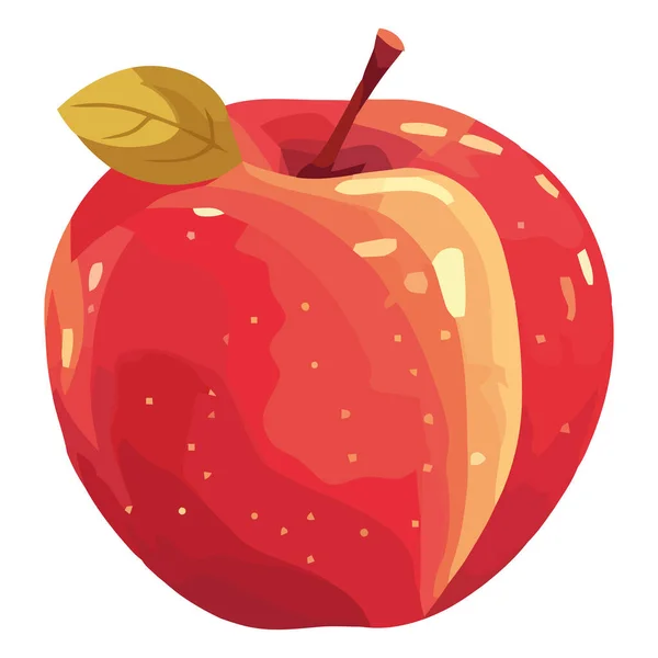 Ripe Organic Apple Juicy Freshness Symbol White — Stock Vector