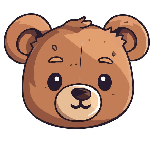 Teddy Bear Toy Face White — Stock Vector
