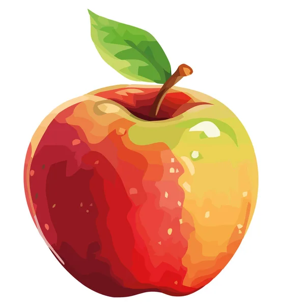 Saftiger Reifer Apfel Symbol Für Gesunde Ernährung Über Weiß — Stockvektor