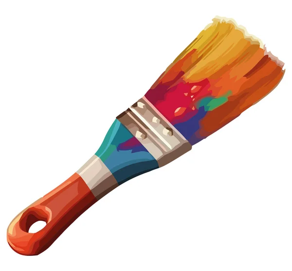 Paintbrush Cria Arte Abstrata Multi Colorido Sobre Branco — Vetor de Stock