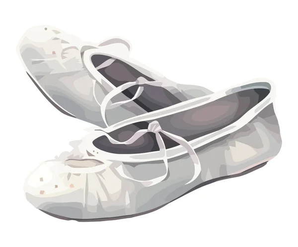 Illustration Chaussures Ballet Blanches Isolées Sur Blanc — Image vectorielle