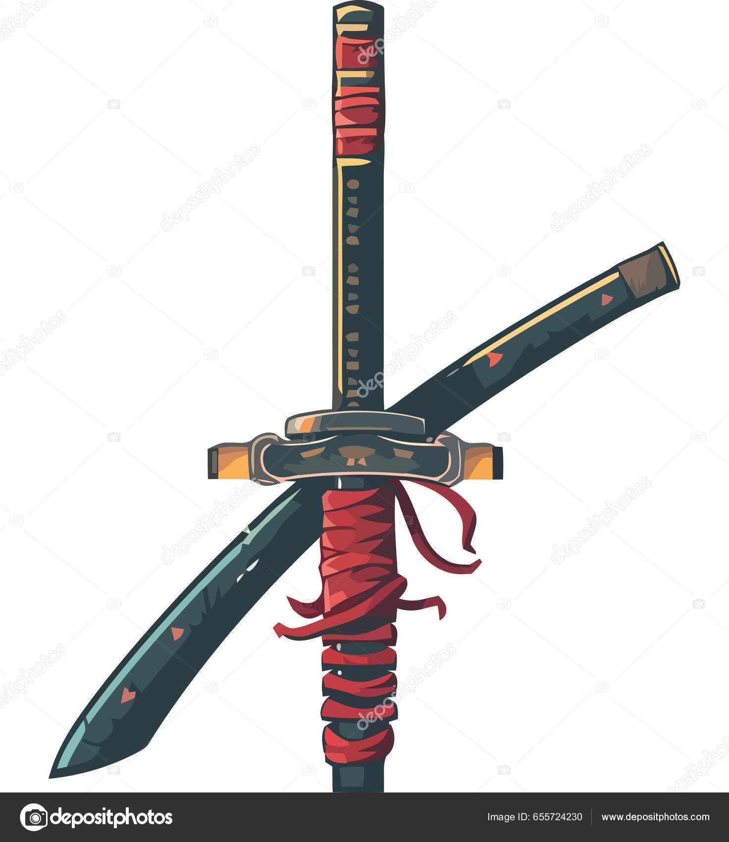 Ilustración de espada samurai katana
