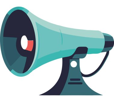 Beyaz üzerinde renkli megaph vektörü