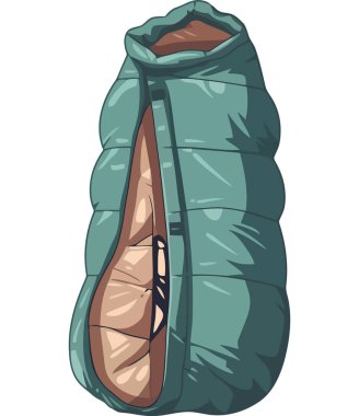 Beyaz yerine yeşil uyku tulumu çizimi