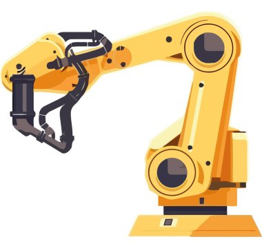 Beyaz üzerinde çalışan robotik kol