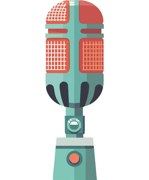 Conception Microphone Brillant Sur Blanc — Image vectorielle