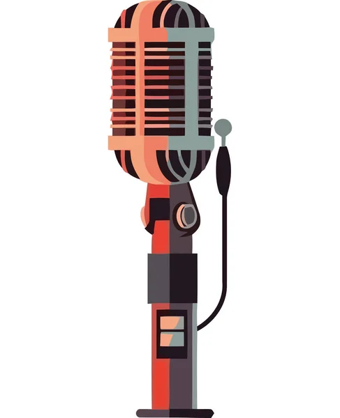 Illustration Brillante Microphone Sur Blanc — Image vectorielle