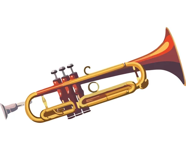 Beyaz Üzerine Parlak Trompet Tasarımı — Stok Vektör