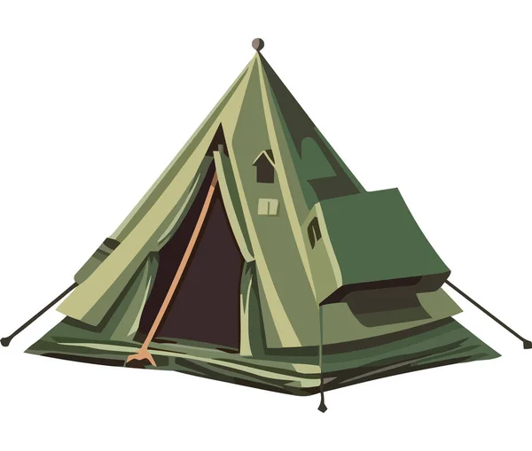 Groene Tent Vector Illustratie Wit — Stockvector