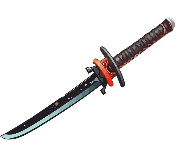 Diseño Espada Samurai Sobre Blanco — Vector de stock