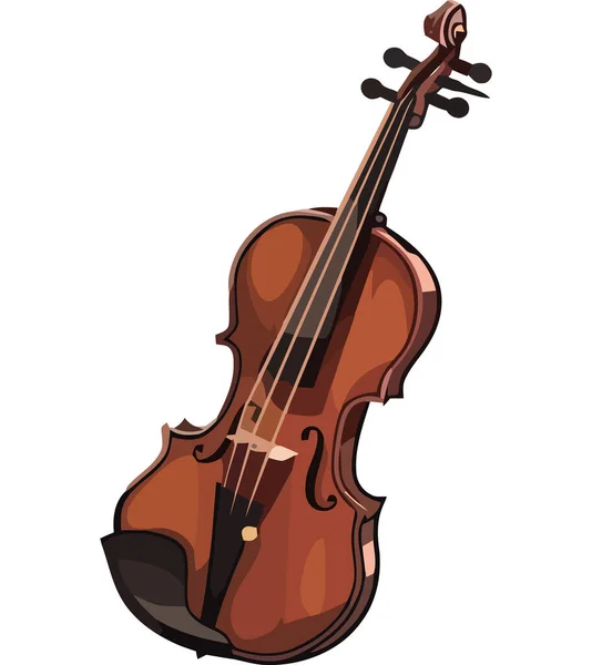 白い糸と木のバイオリン — ストックベクタ
