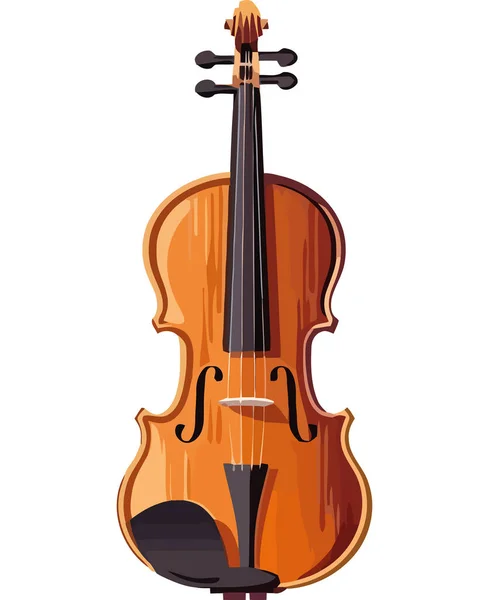 Classico Disegno Del Violino Legno Bianco — Vettoriale Stock