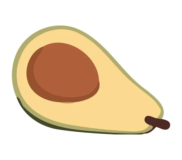 Reife Avocado Gemüse Symbol Isoliert — Stockvektor