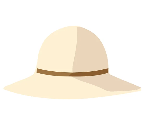 Cappello Spiaggia Illustrazione Bianco — Vettoriale Stock