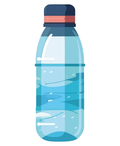 Čerstvá Modrá Voda Plastové Láhvi Přes Bílou — Stockový vektor