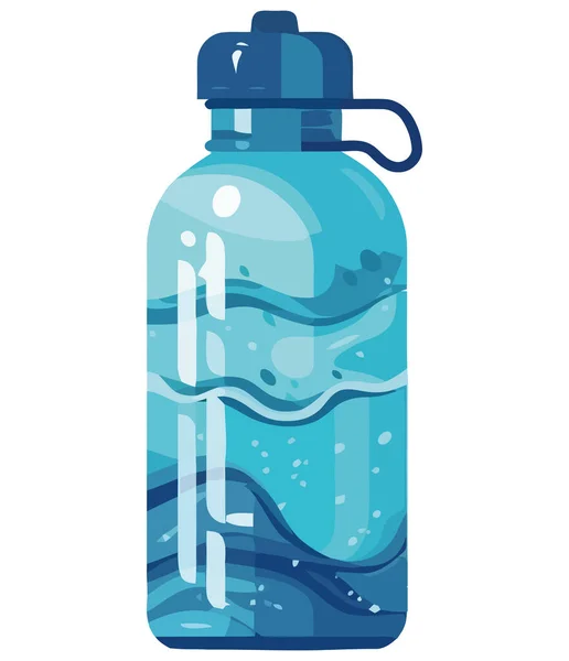 Refrescante Água Purificada Garrafa Plástico Sobre Branco — Vetor de Stock