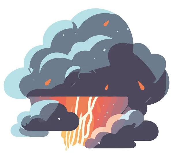 Storm Cloud Illustration White — Stock Vector