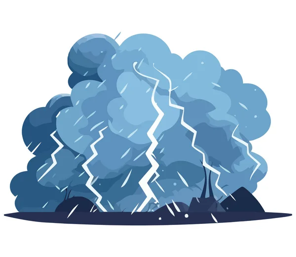 Gewitterwolken Illustration Über Weiß — Stockvektor