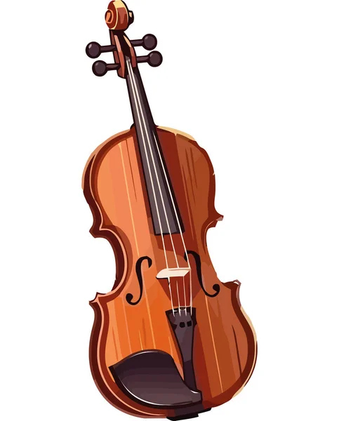 木のバイオリンのイラスト白 — ストックベクタ