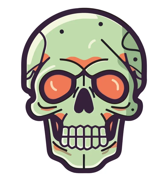 Halloween Esqueleto Design Sobre Branco — Vetor de Stock