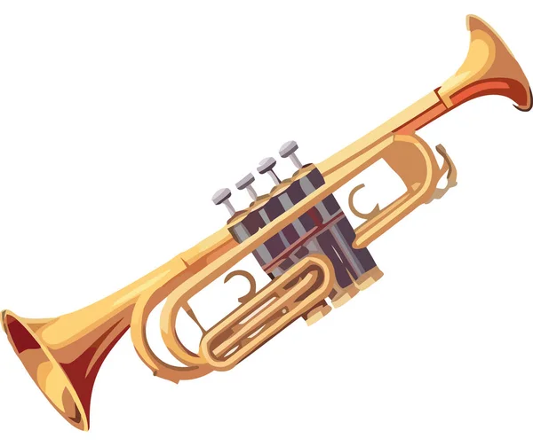 Beyaz Üzerine Parlak Trompet Çizimi — Stok Vektör