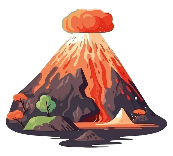 Erupcja Projektu Górskiego Nad Białym — Wektor stockowy