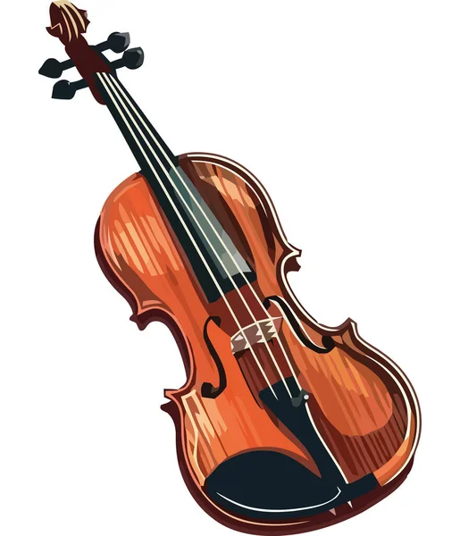 Design Del Violino Legno Bianco — Vettoriale Stock