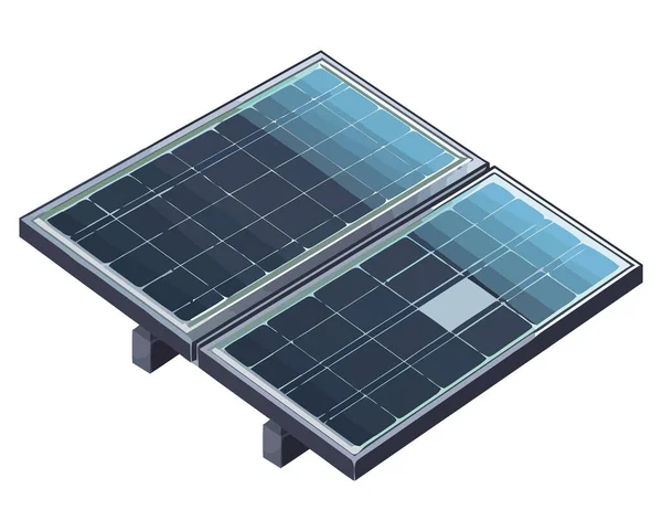 Estação Energia Solar Futurista Sobre Branco — Vetor de Stock