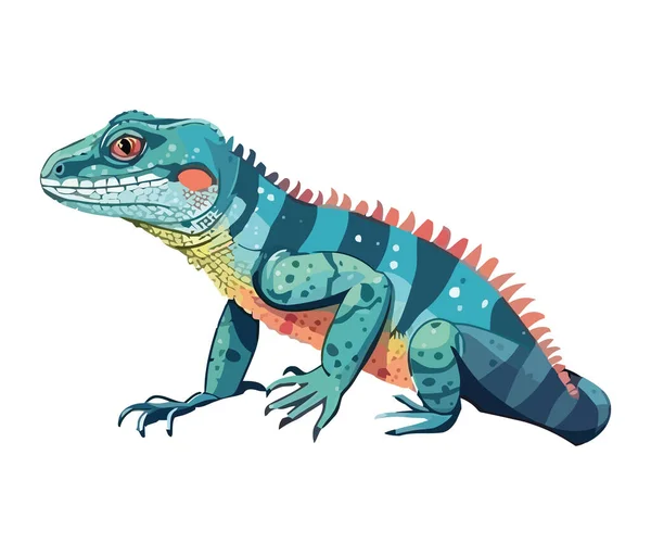 Vecteur Reptile Coloré Sur Blanc — Image vectorielle
